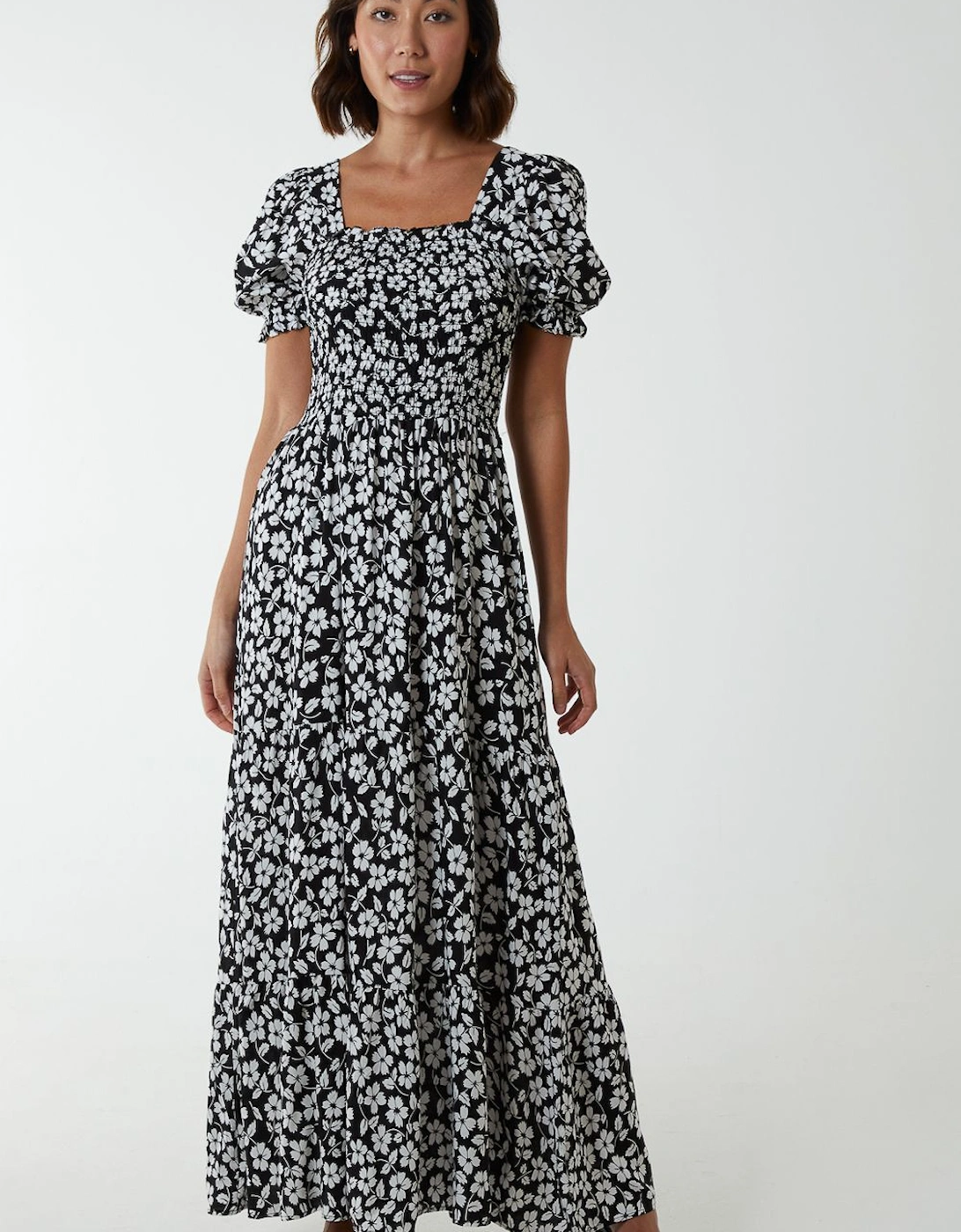 Milkmaid Square Neck Short Puff Sleeve Dress, 2 of 1