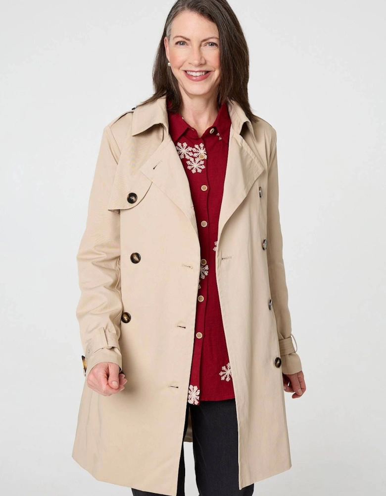 Relaxed Double-Breasted Trench Coat