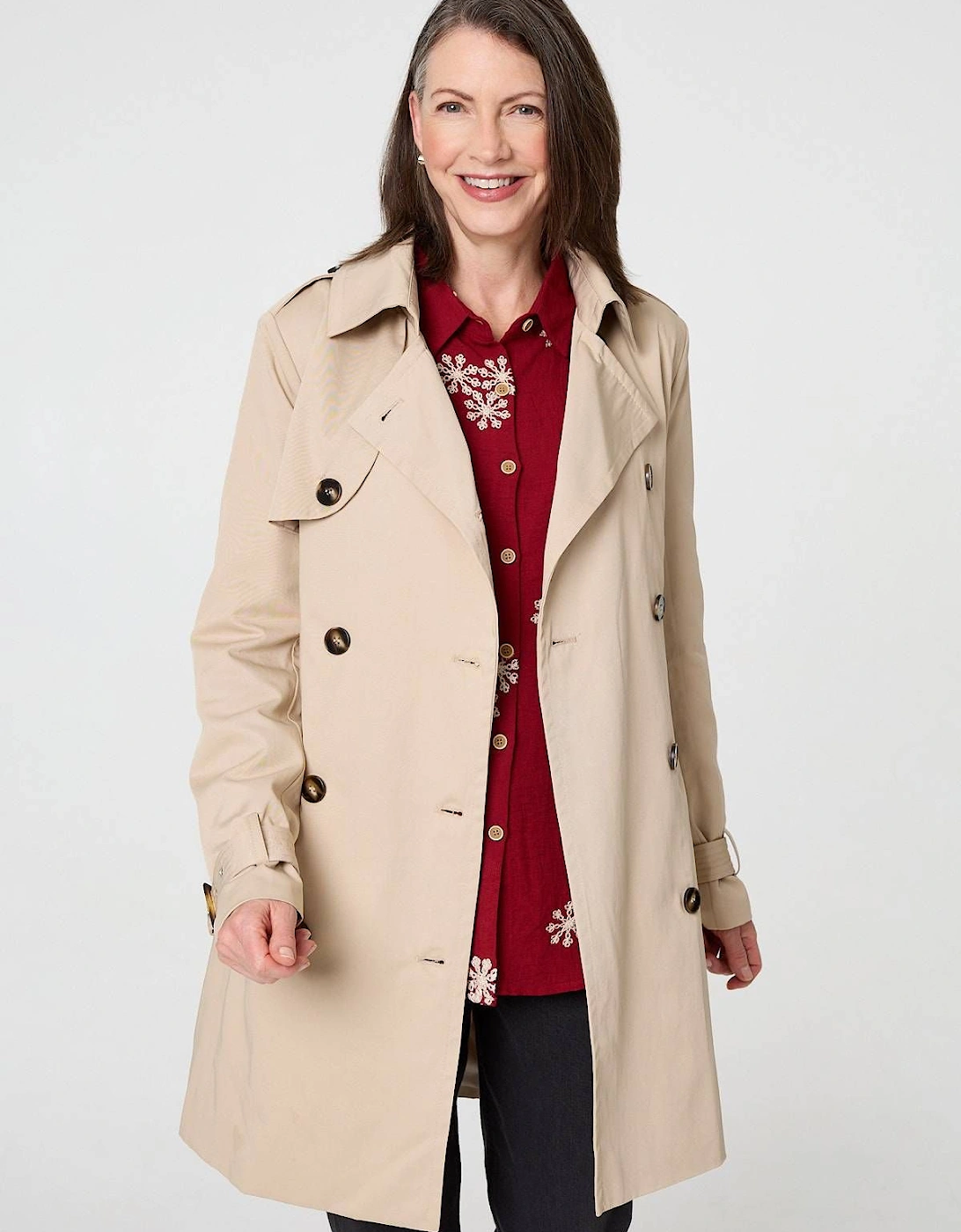 Relaxed Double-Breasted Trench Coat, 2 of 1