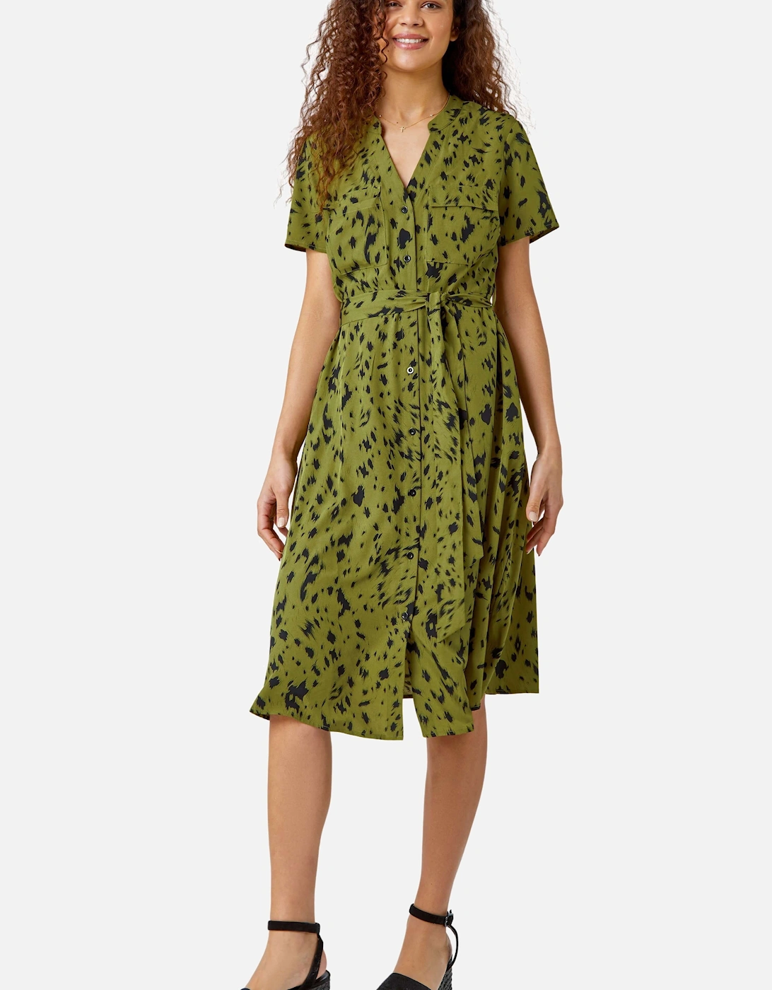 Abstract Spot Print Shirt Dress, 2 of 1