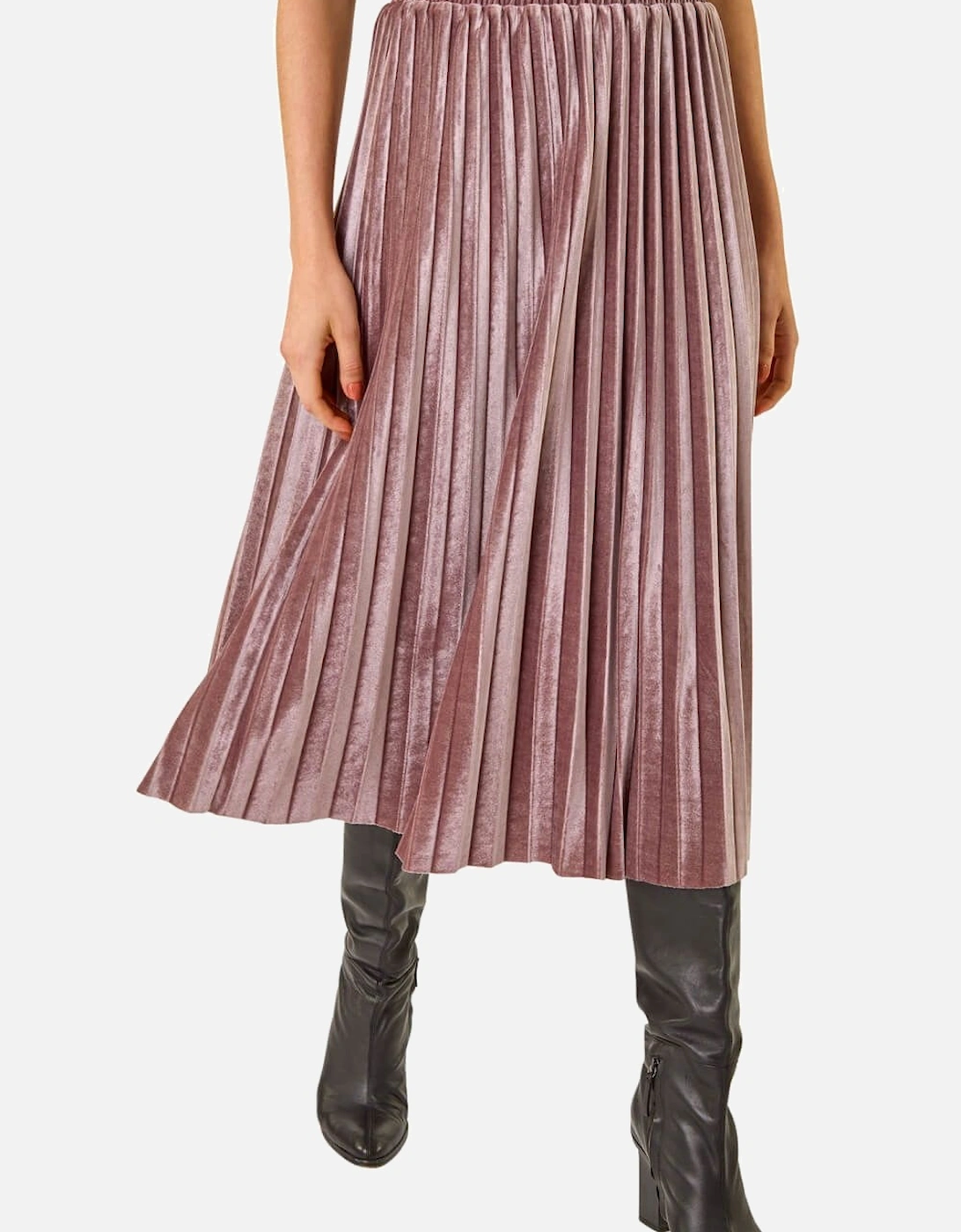 Velvet Pleated Midi Skirt, 2 of 1