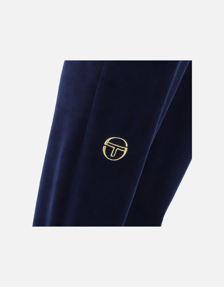 Court Velour Track Pant - Maritime Blue/Gardenia