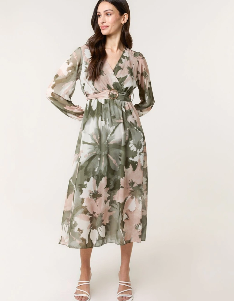 Wrap Front Dress With Ring Detail