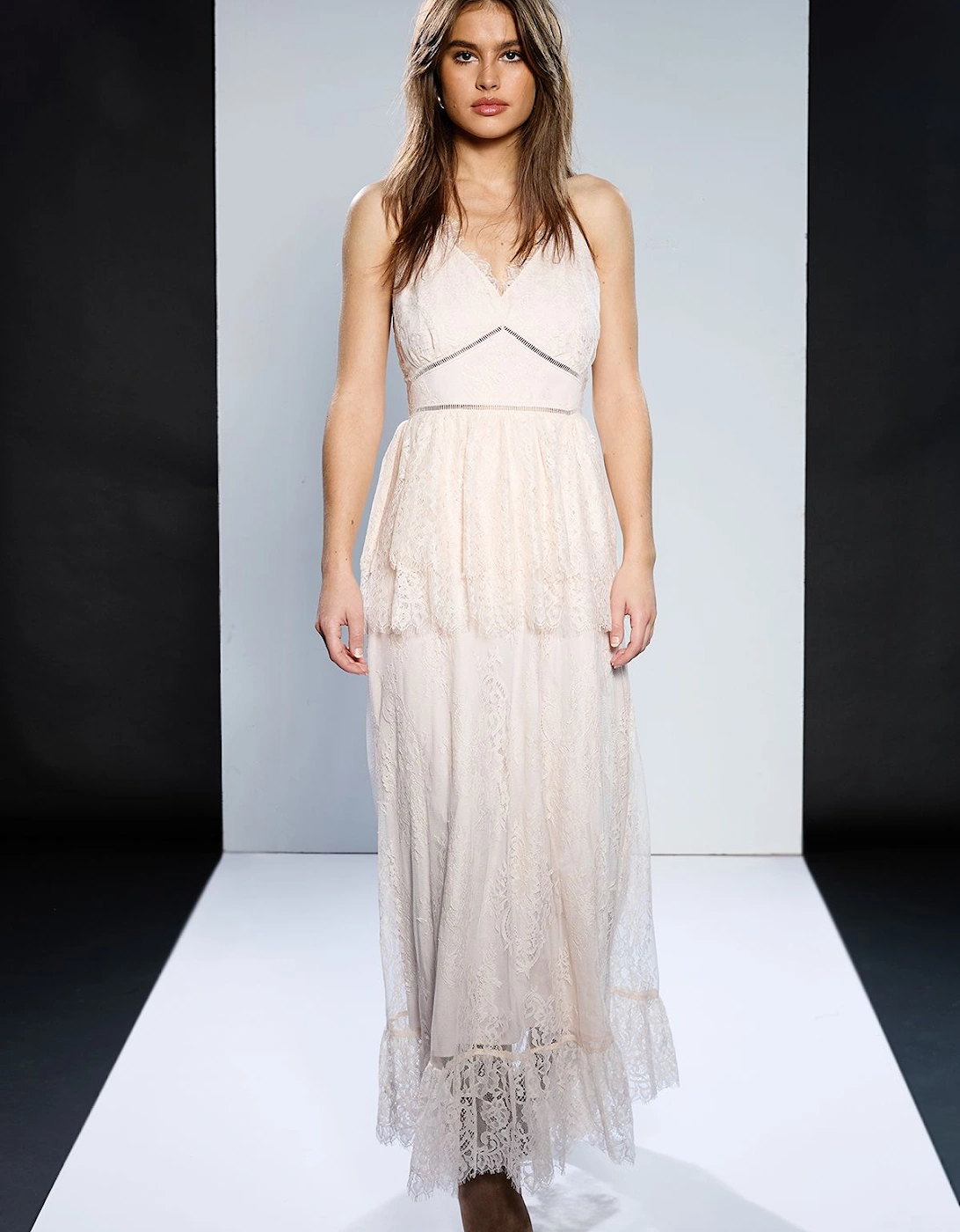 Strappy Lace Peplum Maxi Dress, 2 of 1