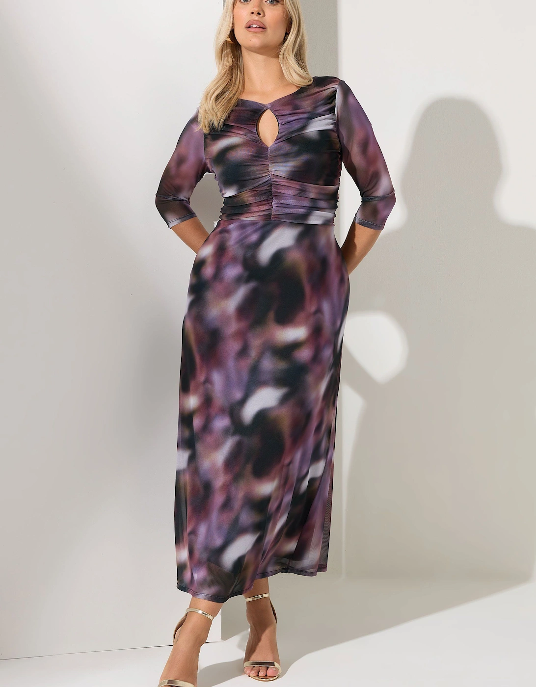 Blur Print Mesh Maxi Dress, 2 of 1