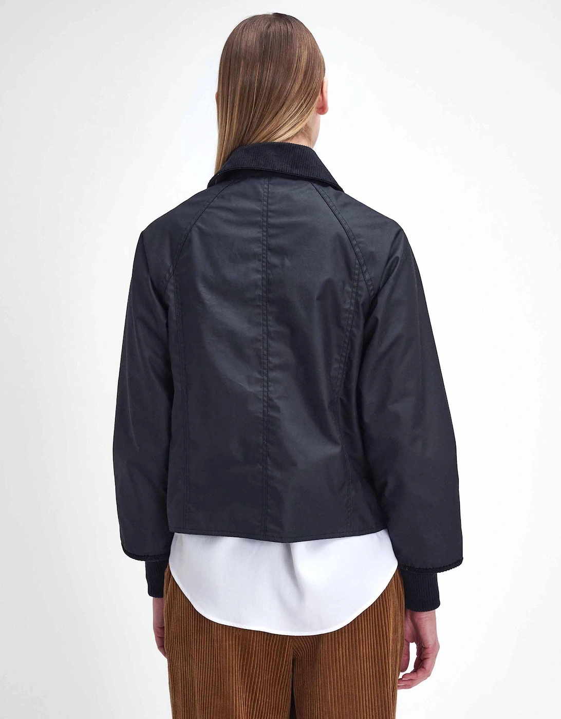 Cropped Beadnell Womens Wax Jacket - Black/Classic