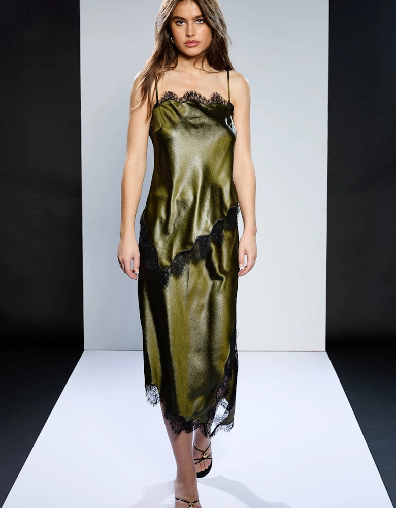 Pu Satin Slip Skirt