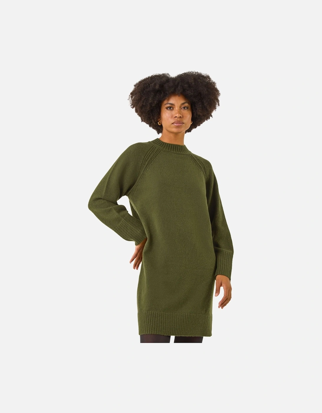 High Neck Ribbed Knit Dress, 2 of 1