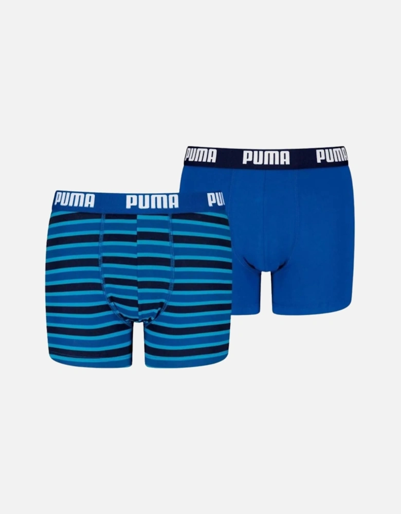 2-Pack Everyday Striped Boys Boxer Briefs, Blue