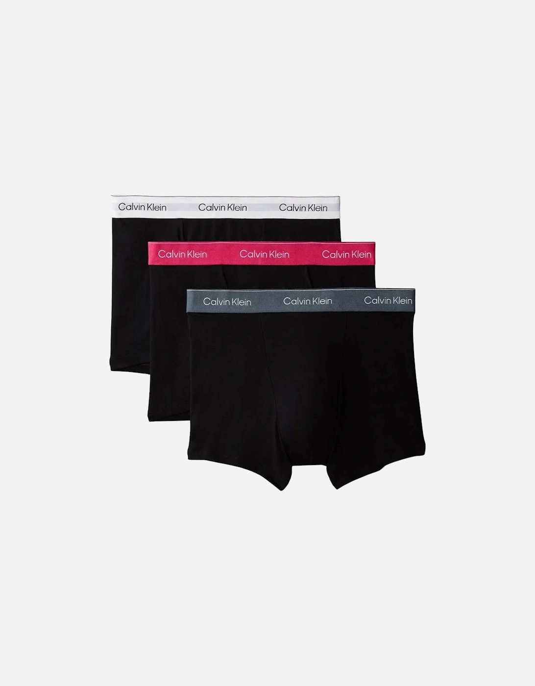 3-Pack Icon Cotton Stretch 'Relaxed Dart' Boxer Trunks, Black w/ pink/sleet/white, 7 of 6