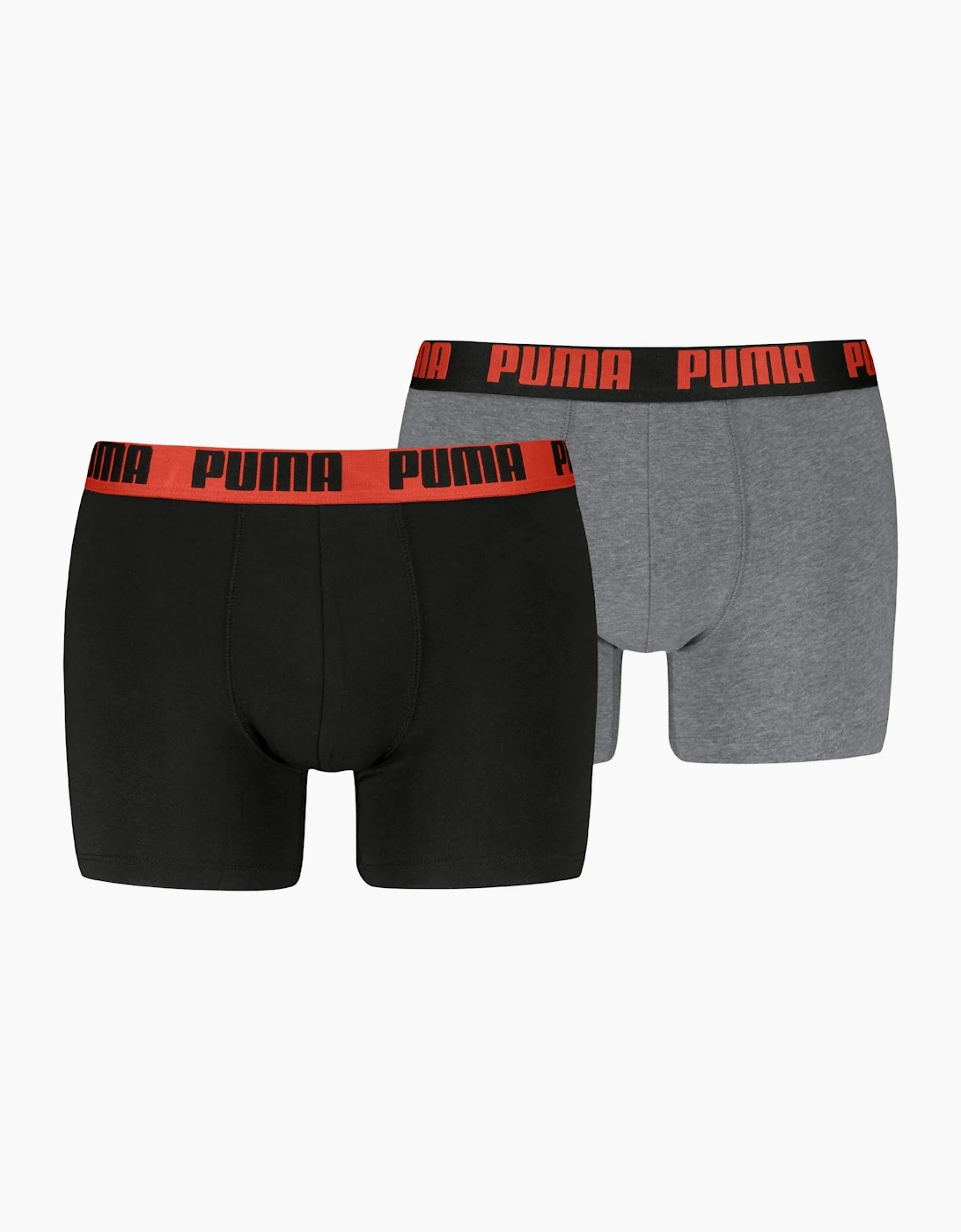 Puma Men's Black/Grey/Red 2-Pack Basic Boxer Briefs, / W/ Fierce  37/36/32 Xl