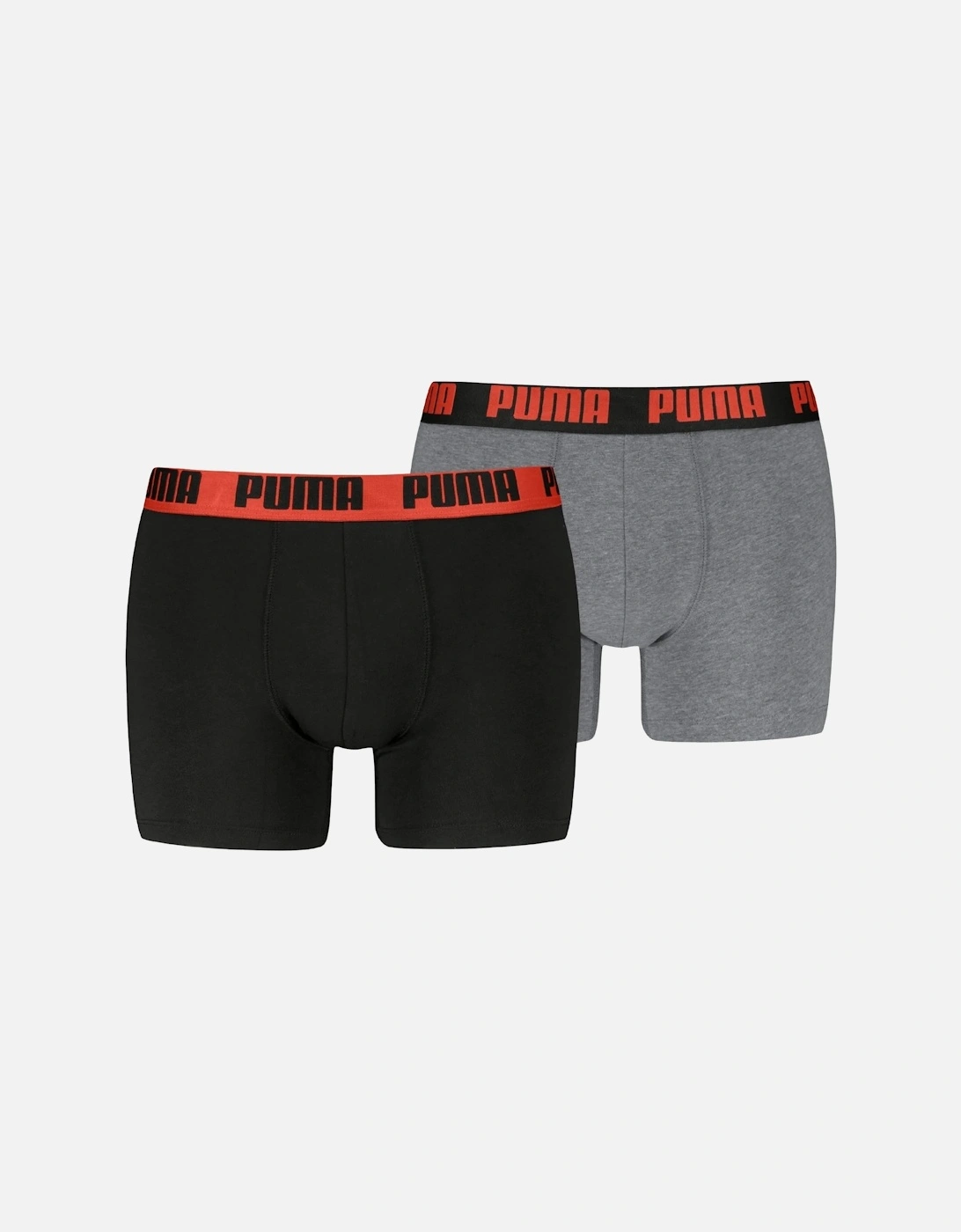 2-Pack Basic Boxer Briefs, Black/Grey w/ fierce red, 9 of 8