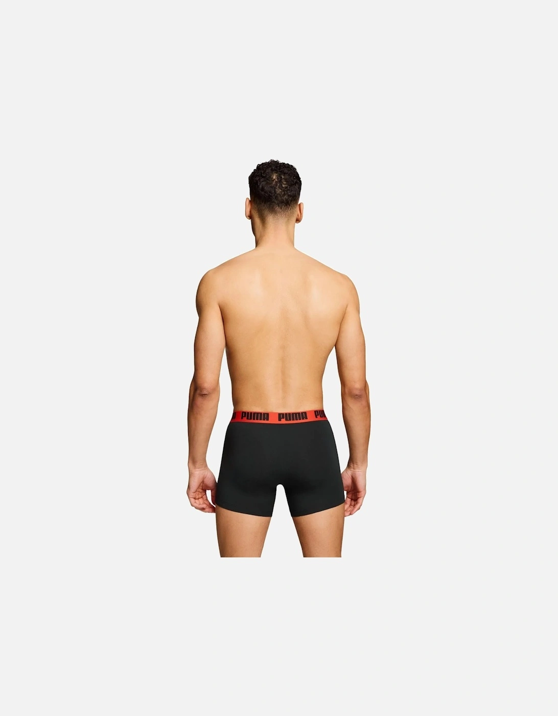 2-Pack Basic Boxer Briefs, Black/Grey w/ fierce red