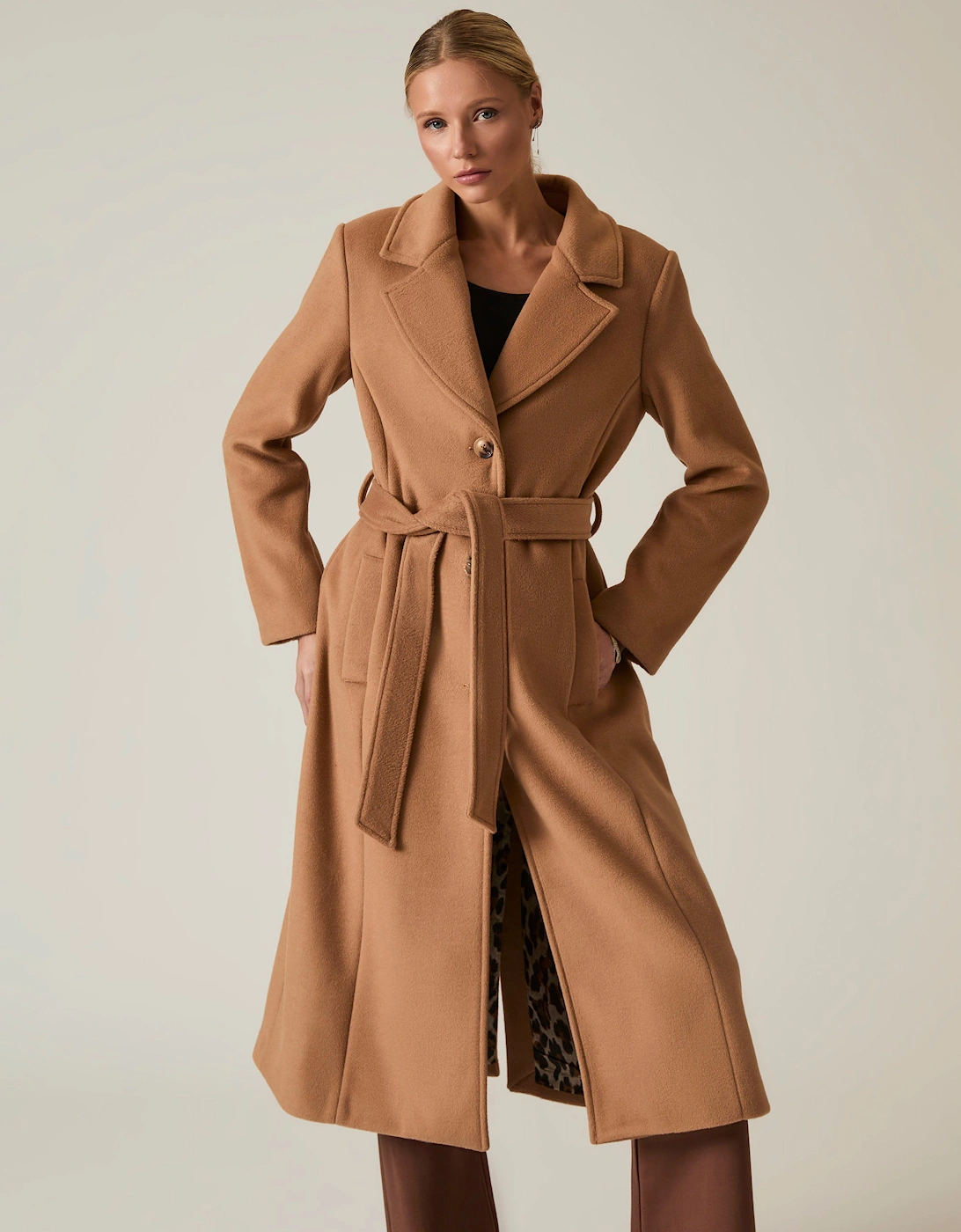 James Lakeland Women's Camel Classic Coat - Brown - Size: 20