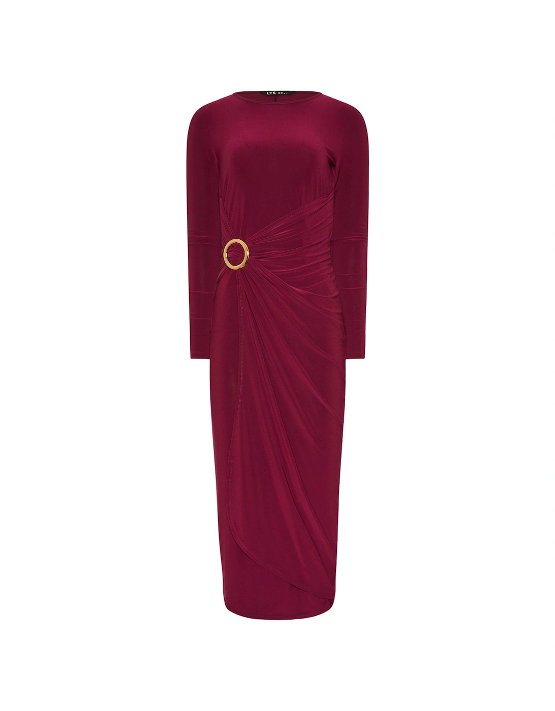 Tall Drape Long Sleeve Buckle Dress, 2 of 1