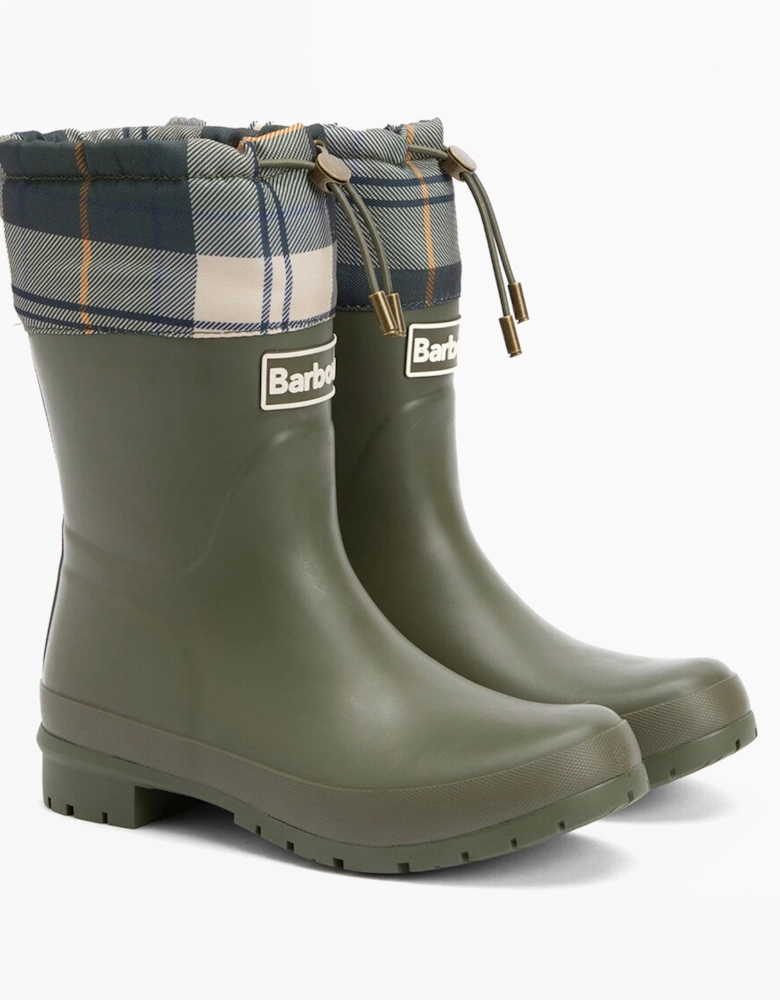 MOWBRAY Womens Mid Wellies Olive/Ancient Tartan