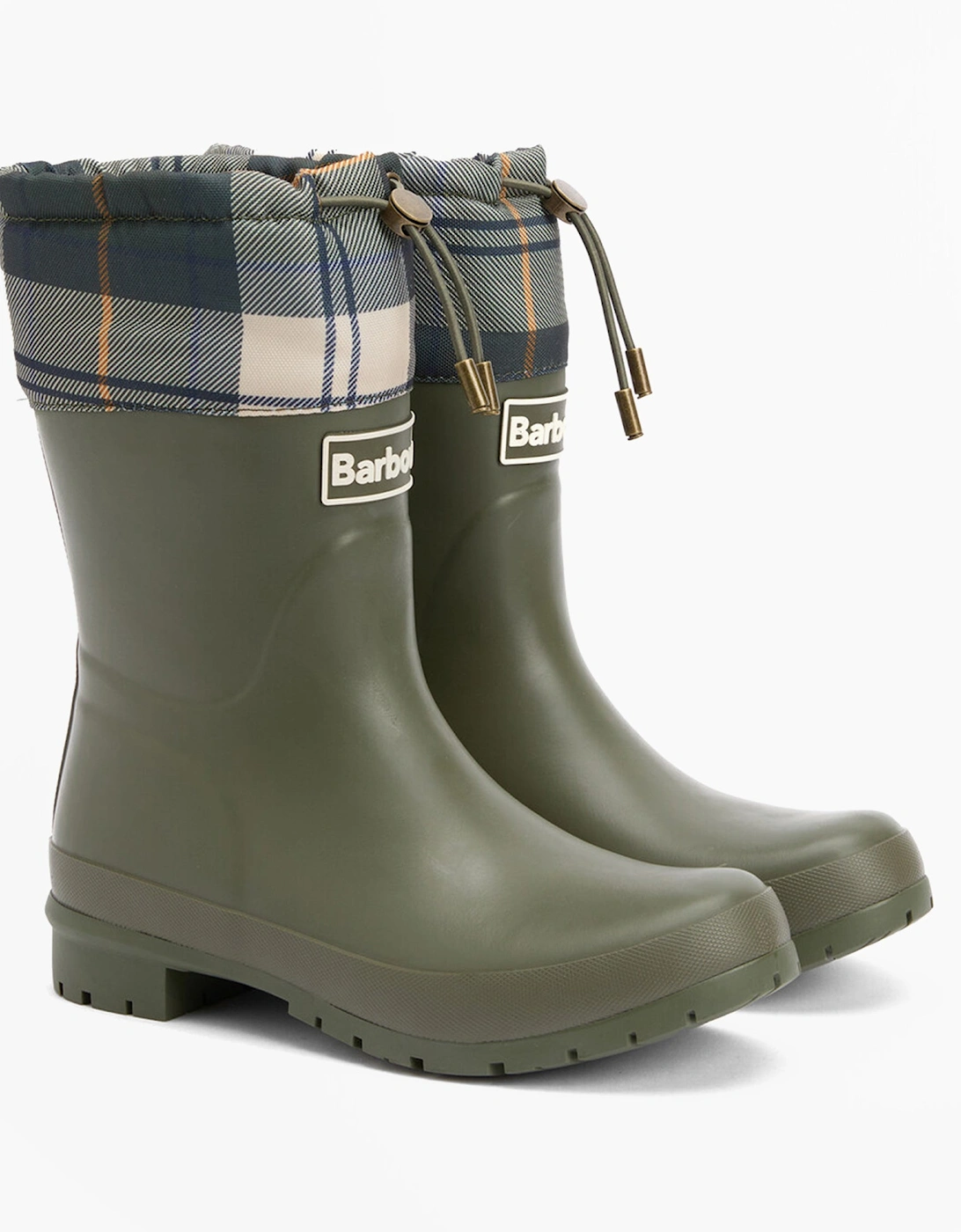 MOWBRAY Womens Mid Wellies Olive/Ancient Tartan