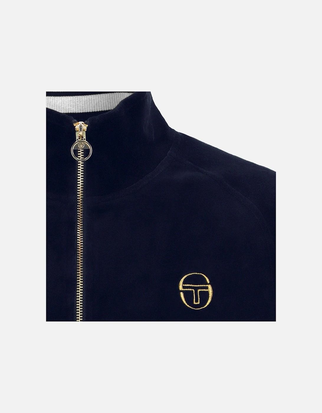 Court Velour Track Jacket - Maritime Blue/Gardenia