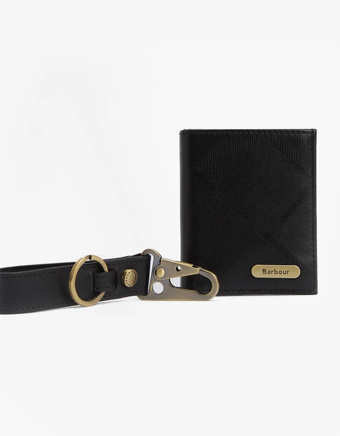 BRUNTON LEATHER Cardholder Gift Set Mens Black Tartan Emboss, 5 of 4