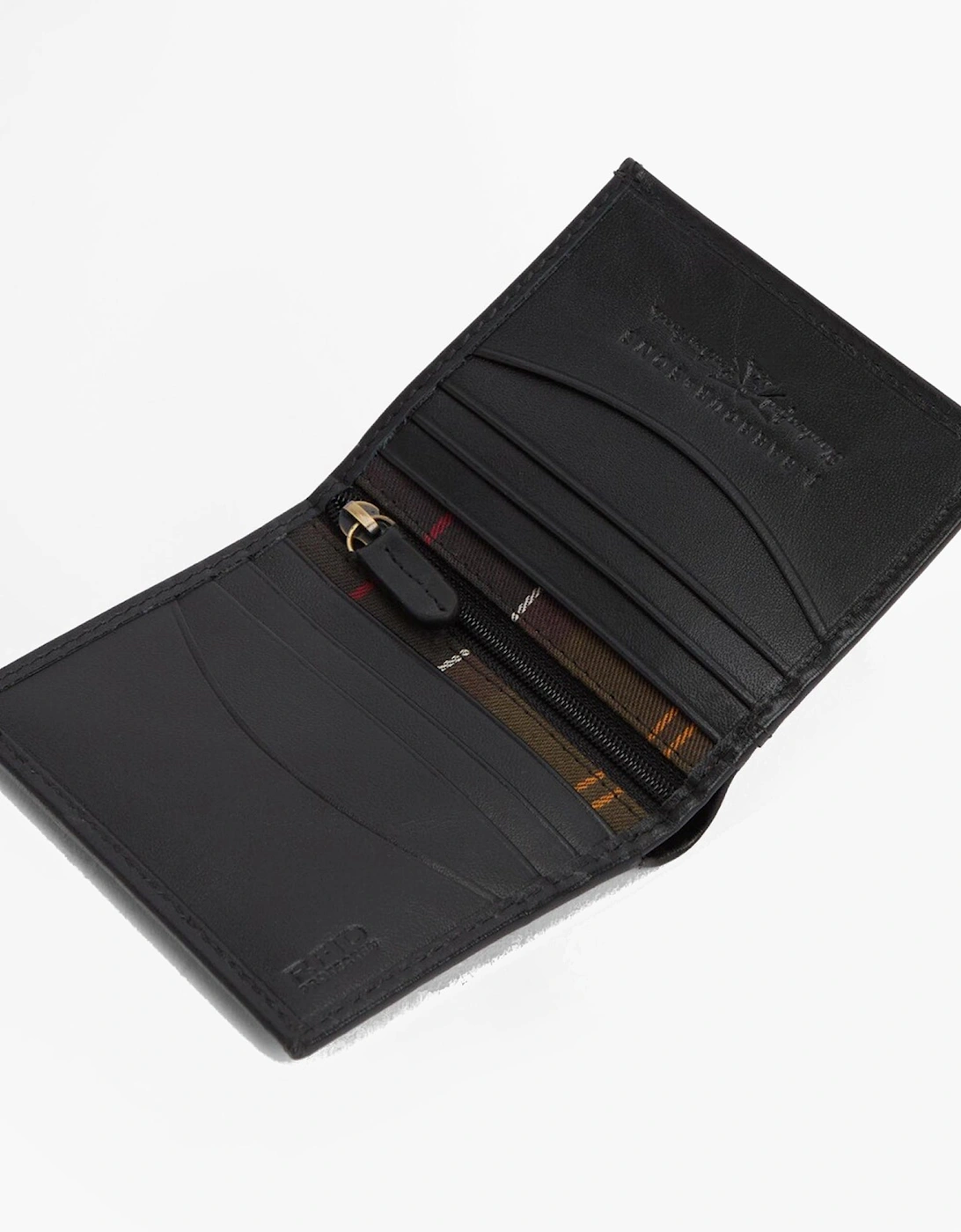 BRUNTON LEATHER Cardholder Gift Set Mens Black Tartan Emboss