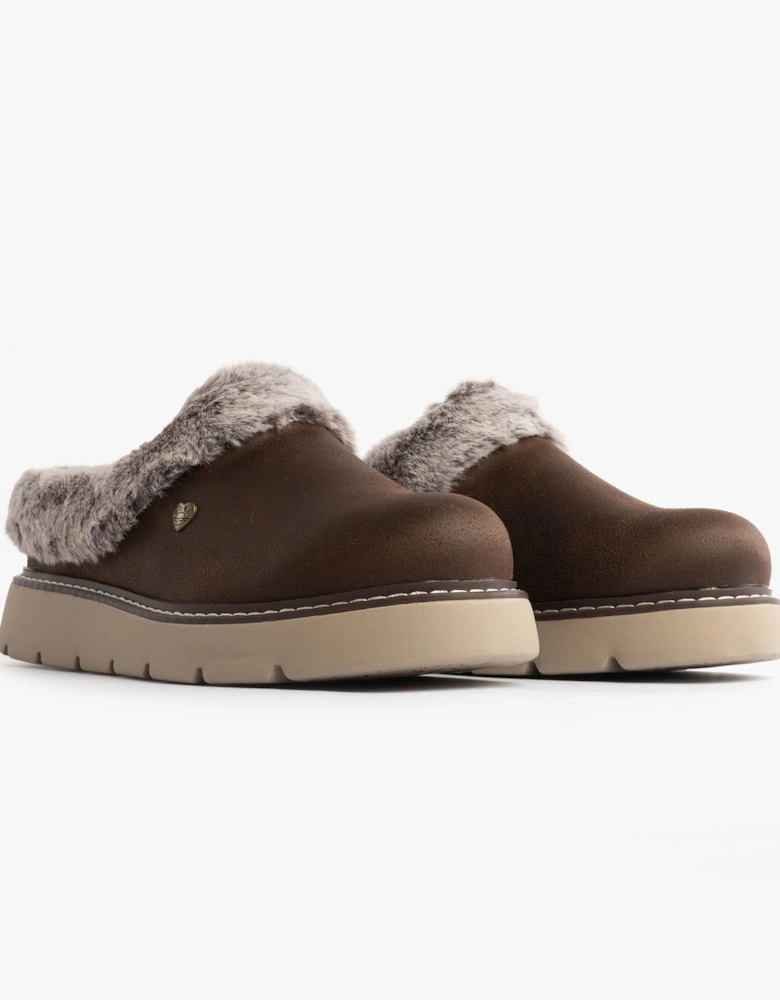 114762/CHOC KEEPSAKES LITE - COZY BLEND Womens Slippers Chocolate