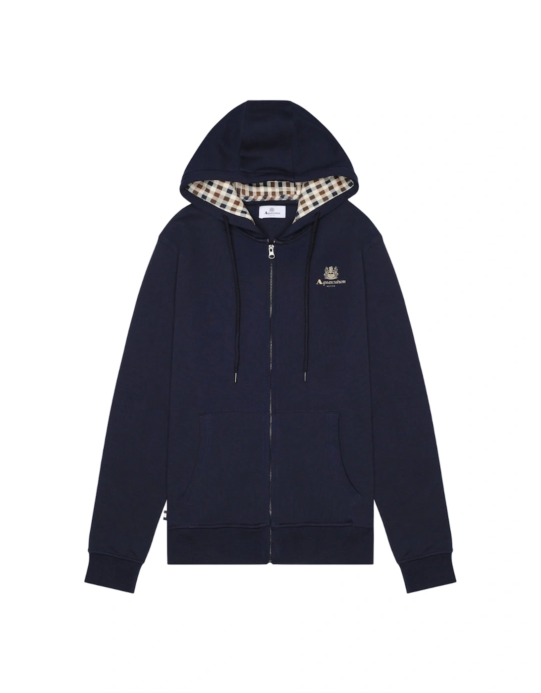 Active Small Logo Full Zip Up Navy Blue Hoodie, 5 of 4