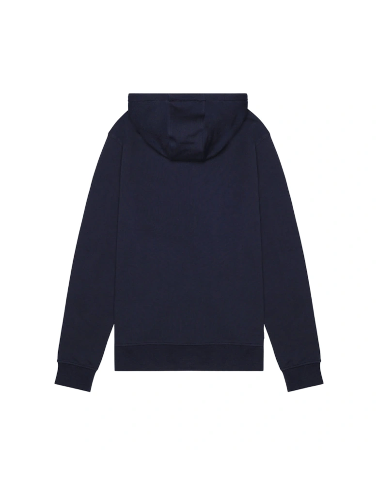Active Small Logo Full Zip Up Navy Blue Hoodie