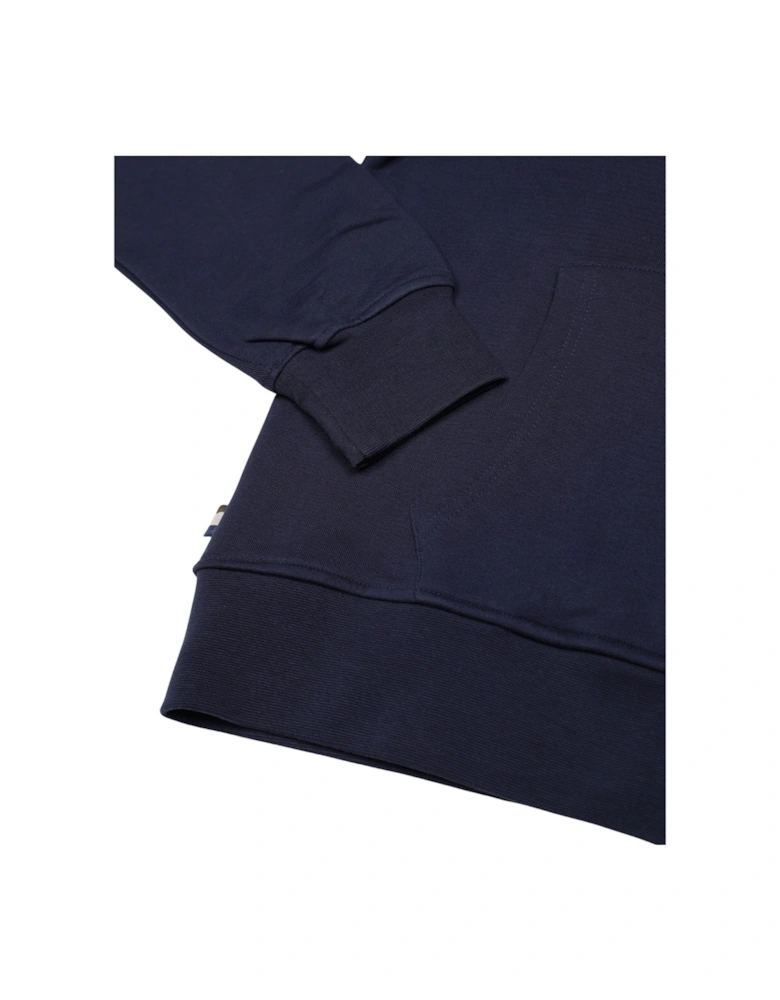 Active Small Logo Full Zip Up Navy Blue Hoodie