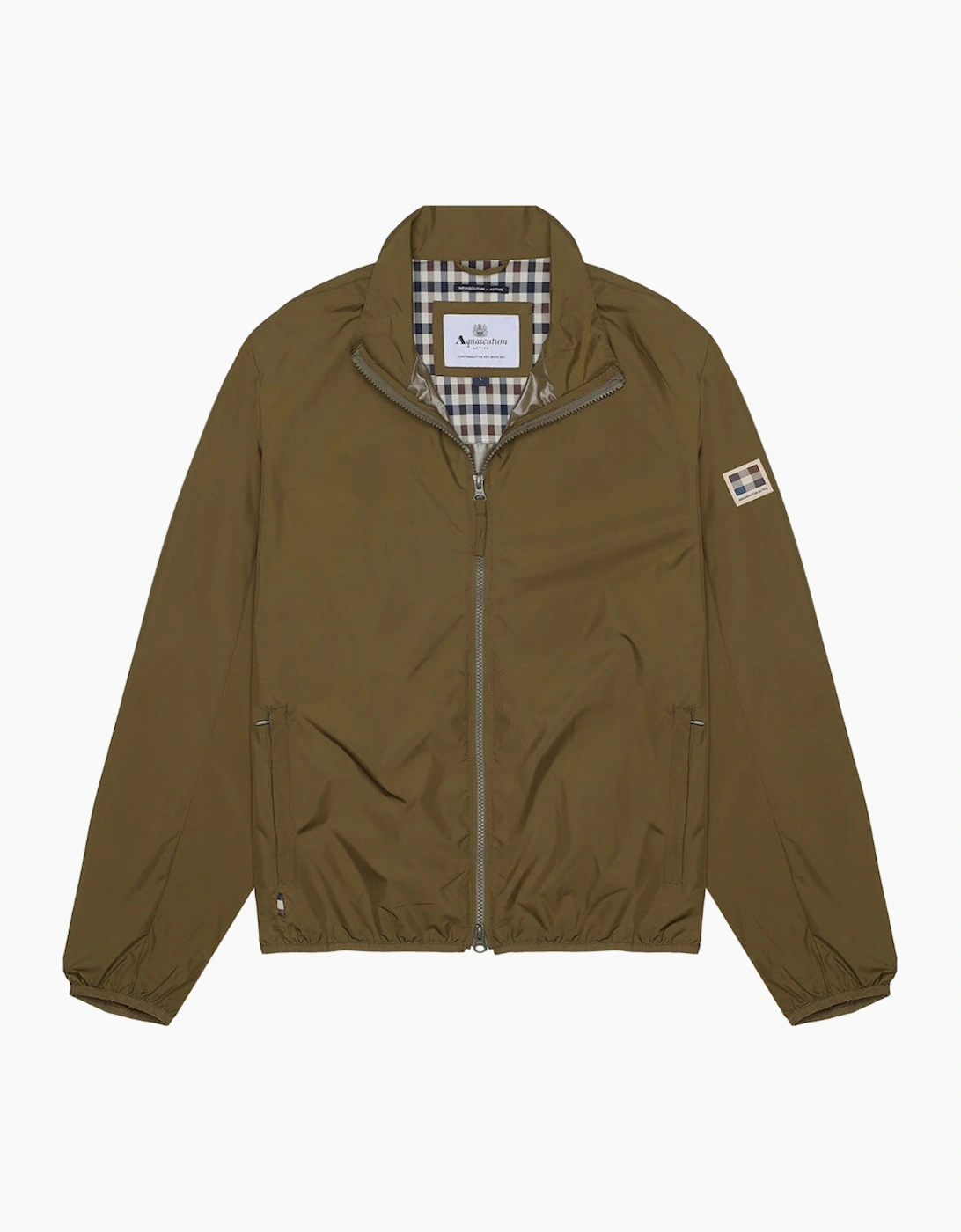 Men's Aquascutum Active Rlg Windbreaker Army Green Jacket - Tan - Size: 42/Regular