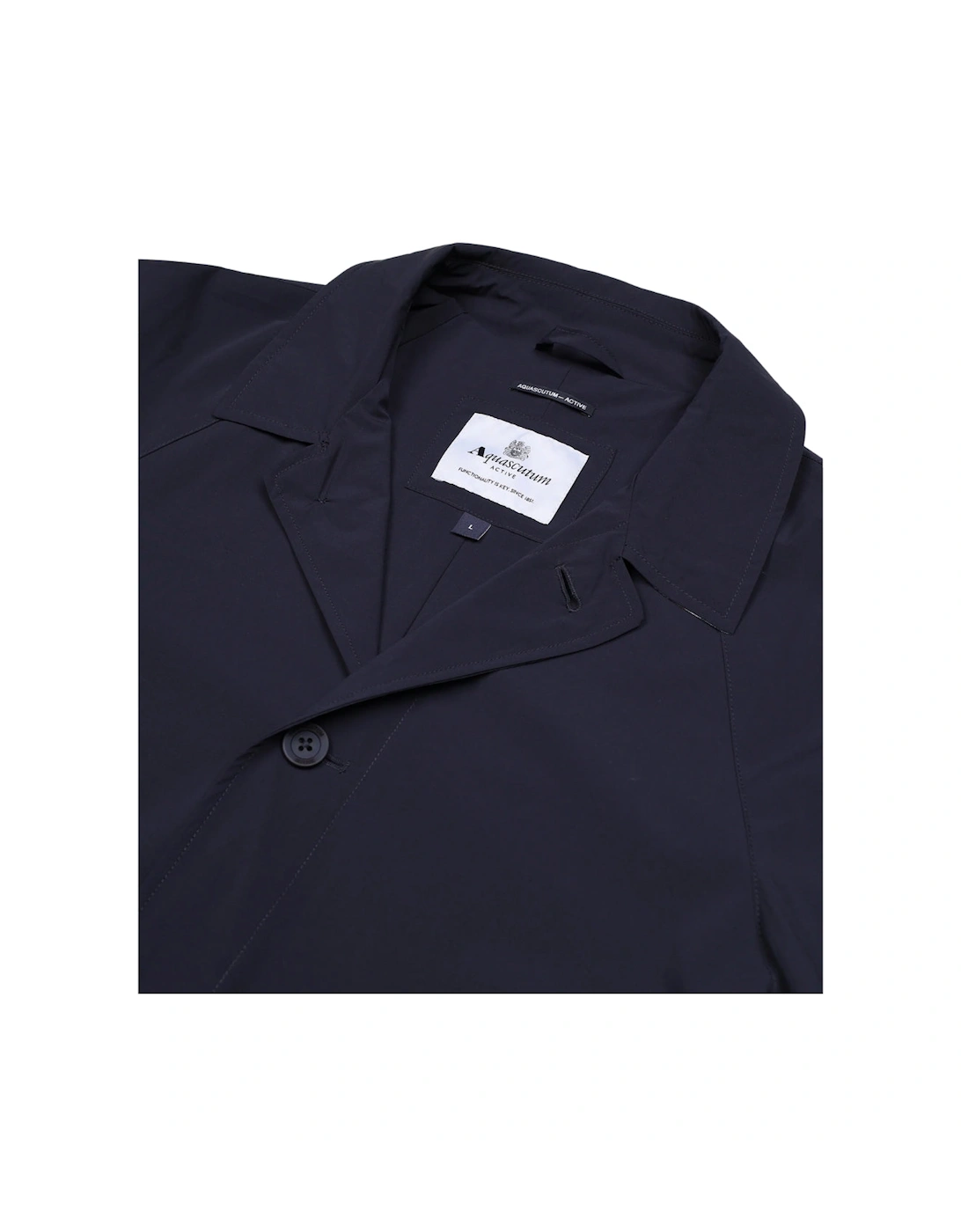 Active Stretch Caban Trench Coat Navy Blue Jacket