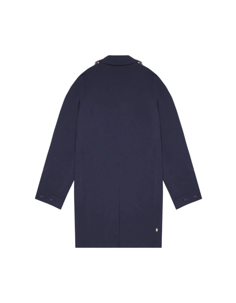 Active Stretch Caban Trench Coat Navy Blue Jacket