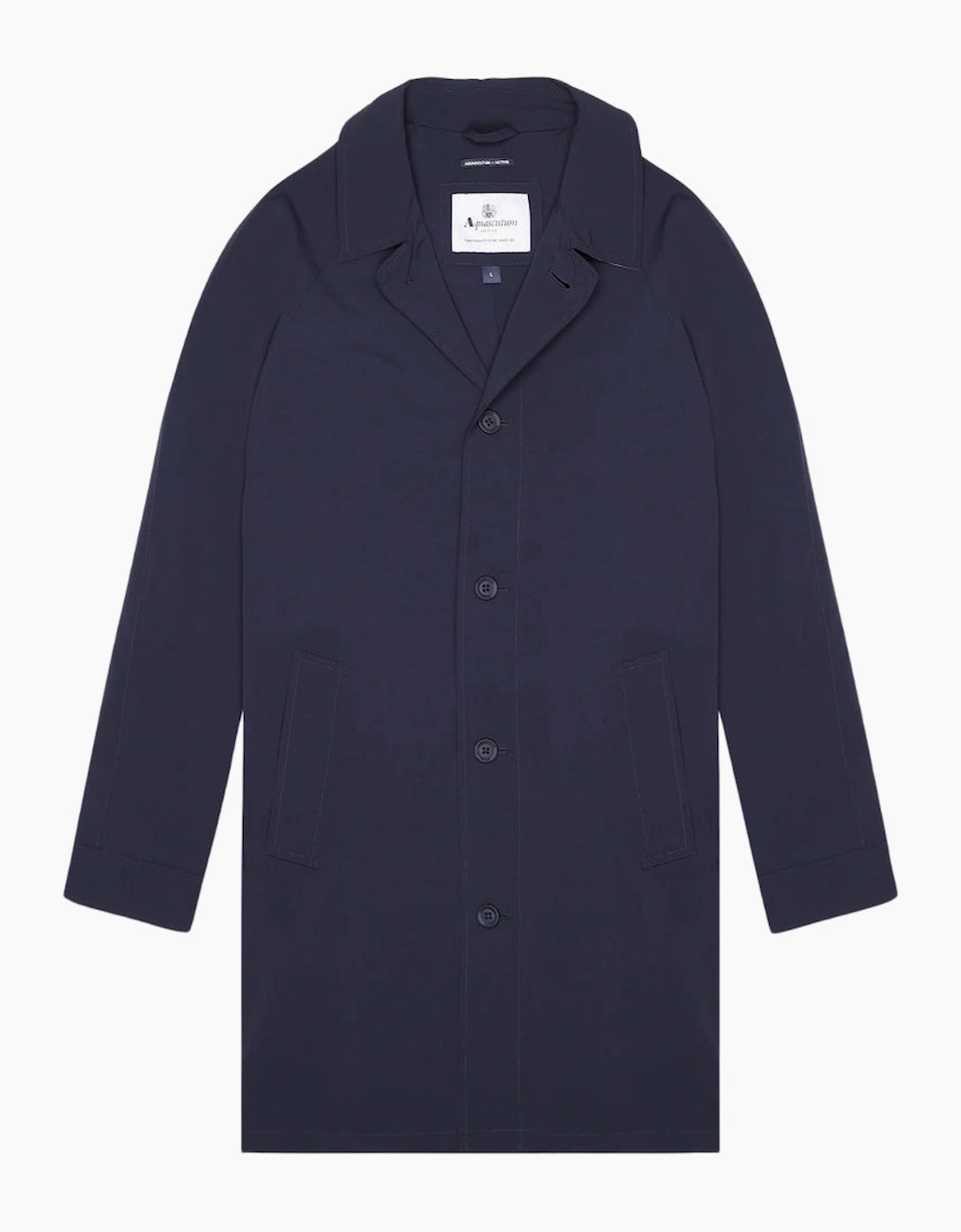 Men's Aquascutum Active Stretch Caban Trench Coat Navy Blue Jacket - Size: 42/Regular