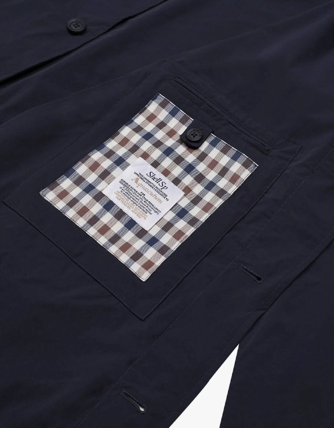 Active Stretch Caban Trench Coat Navy Blue Jacket