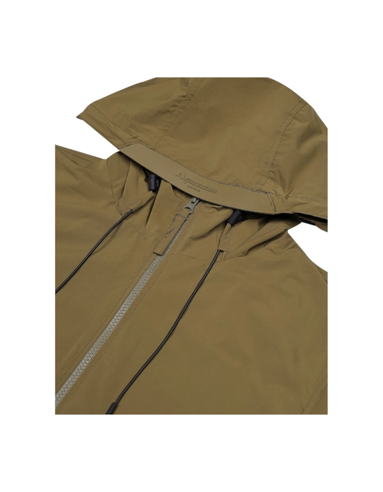 Active Hooded Stretch Windbreaker Army Green Jacket