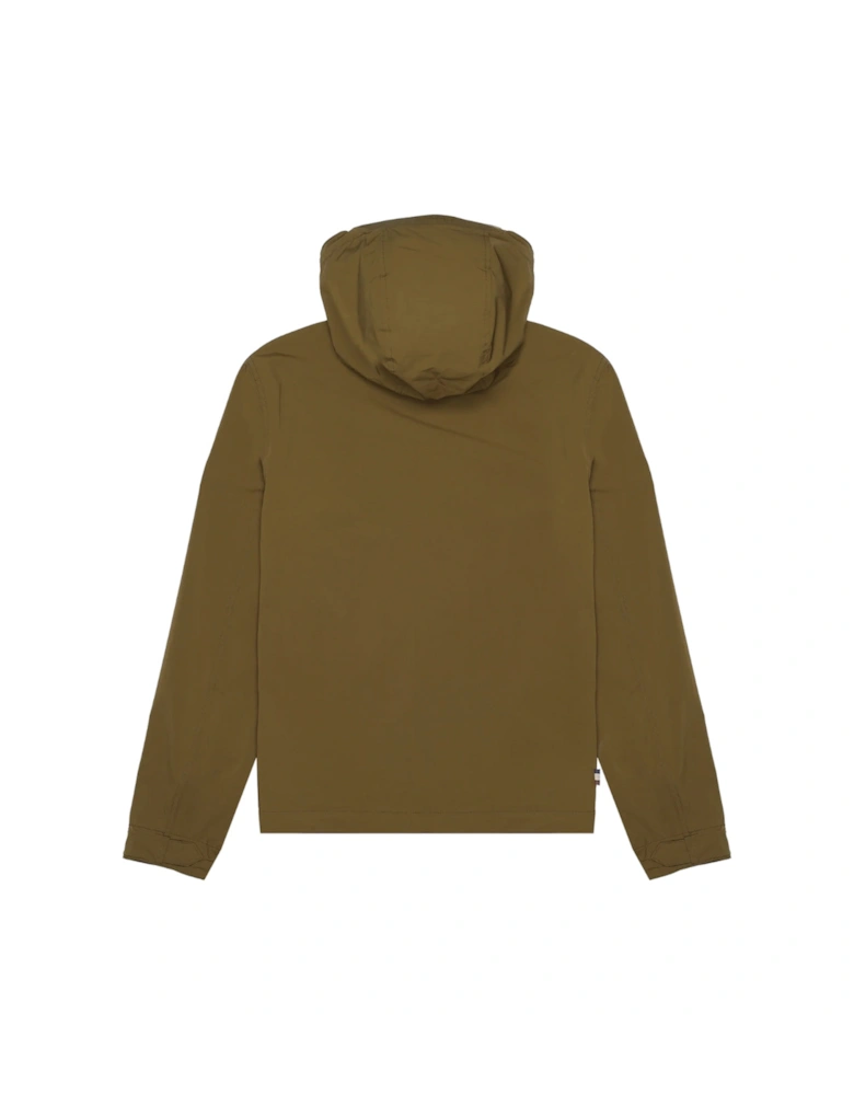 Active Hooded Stretch Windbreaker Army Green Jacket