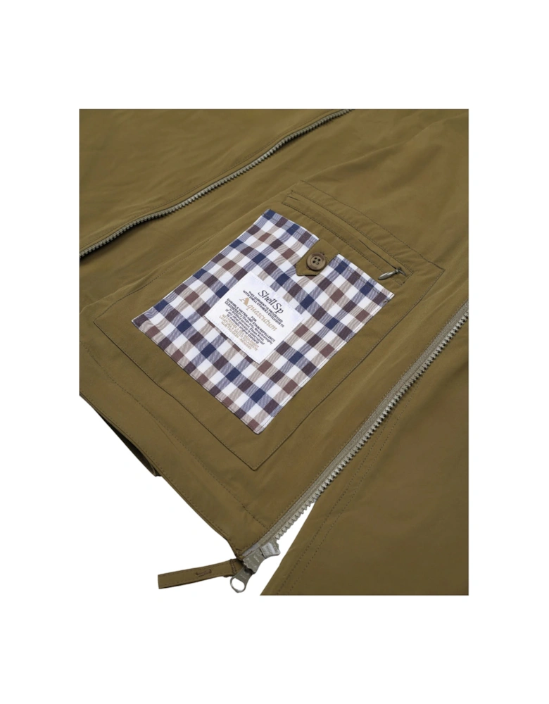 Active Hooded Stretch Windbreaker Army Green Jacket