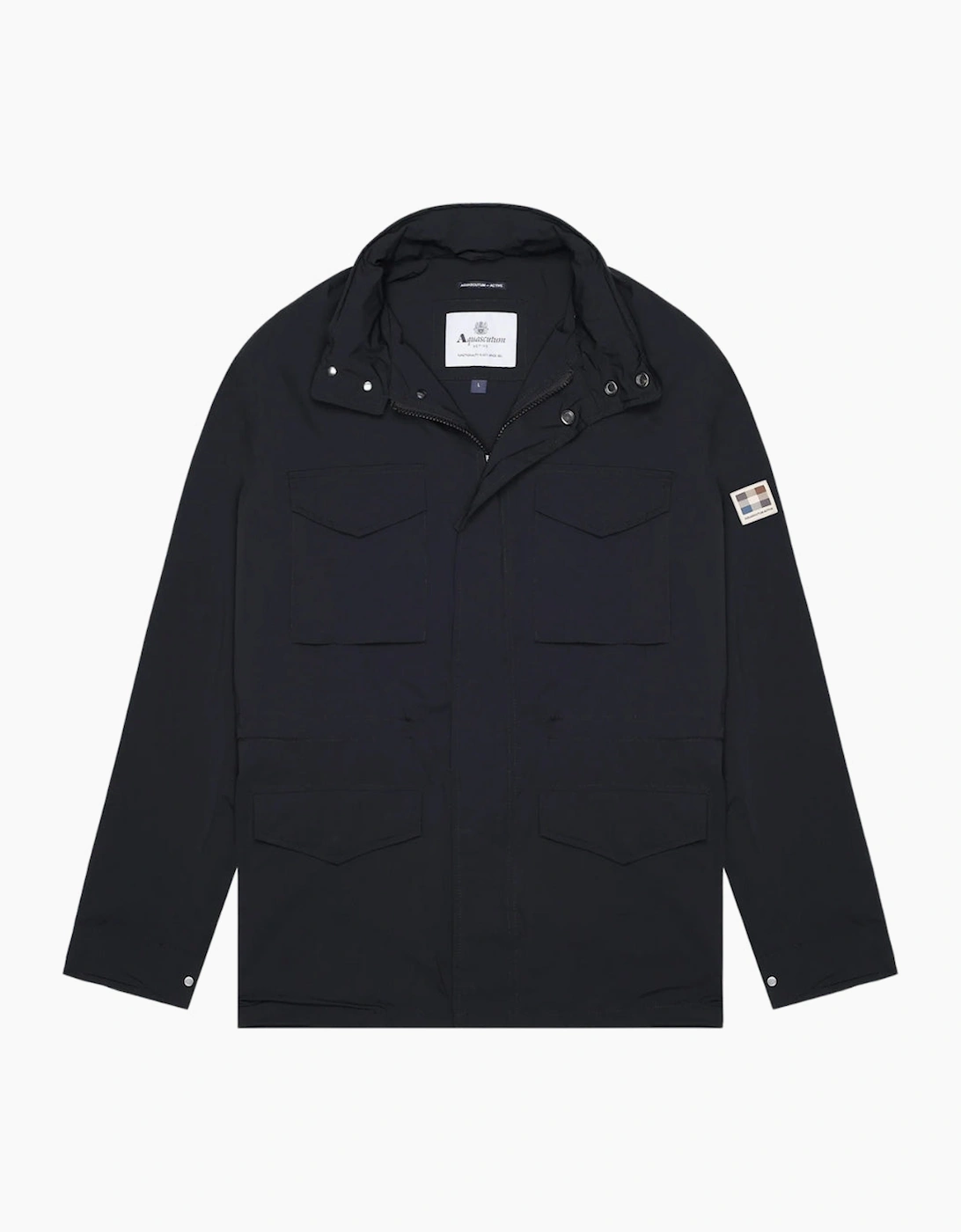Aquascutum Men's Black Active Stretch M-65 Jacket - Size: 38/Regular