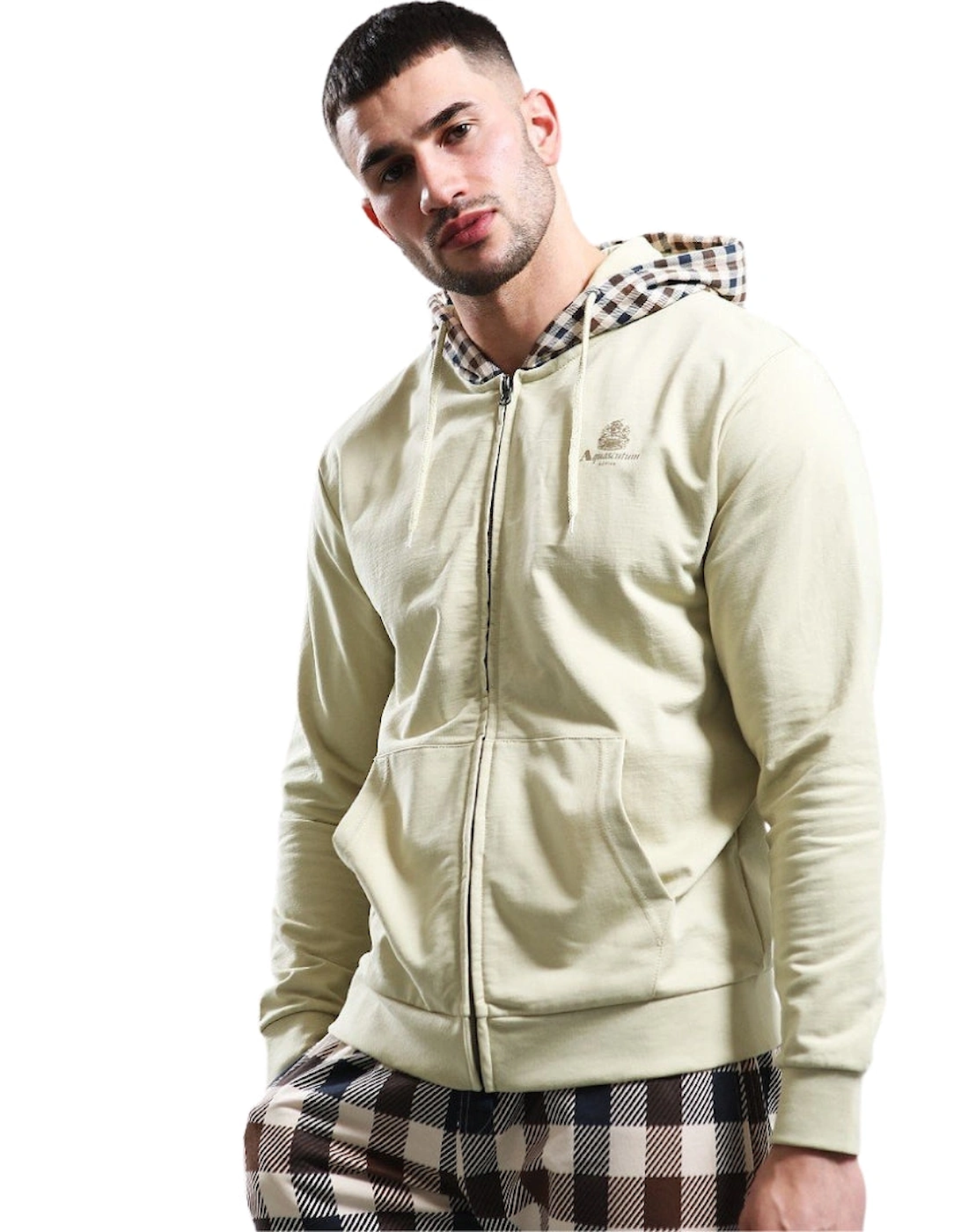 Active Small Logo Full Zip-Up Old White Hoodie, 5 of 4