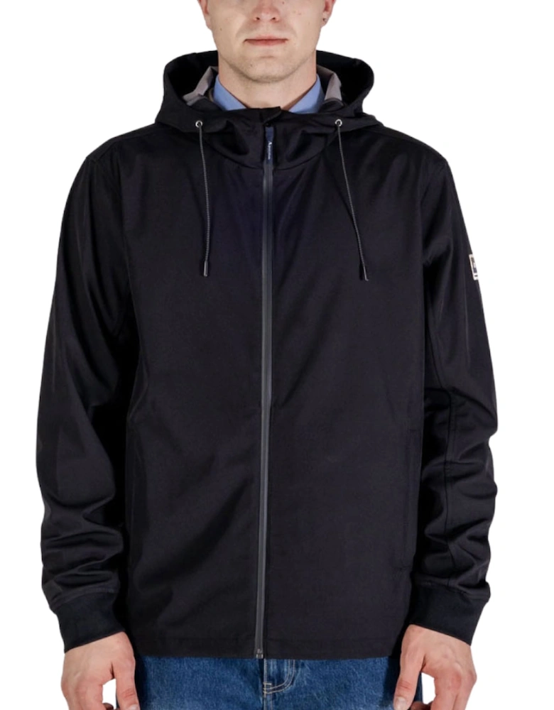 Active Hooded Stretch Windbreaker Black Jacket