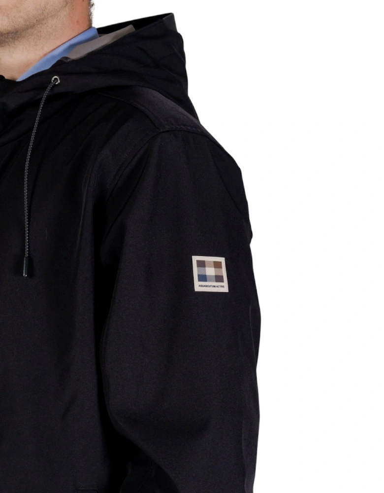 Active Hooded Stretch Windbreaker Black Jacket