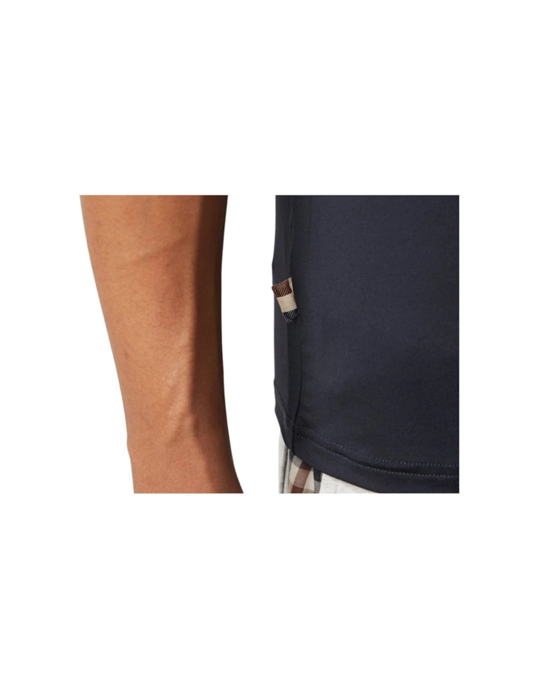 Active Stretch Piping Navy Blue T-Shirt
