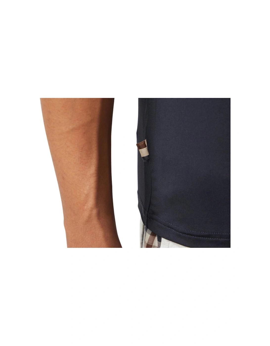 Active Stretch Piping Navy Blue T-Shirt