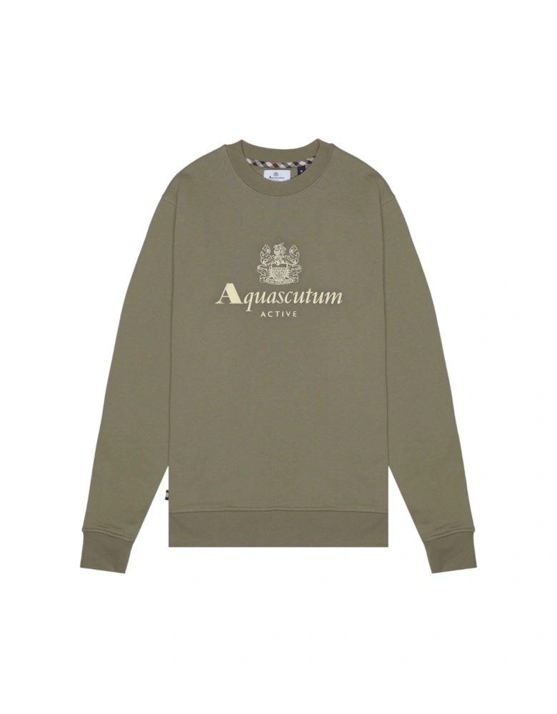 Active Big Logo Crewneck Army Green