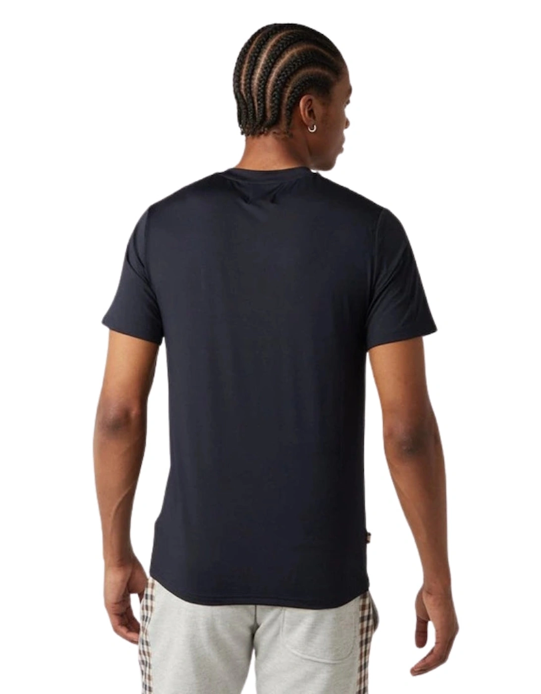 Active Stretch Piping Navy Blue T-Shirt