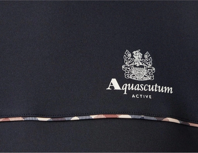 Active Stretch Piping Navy Blue T-Shirt