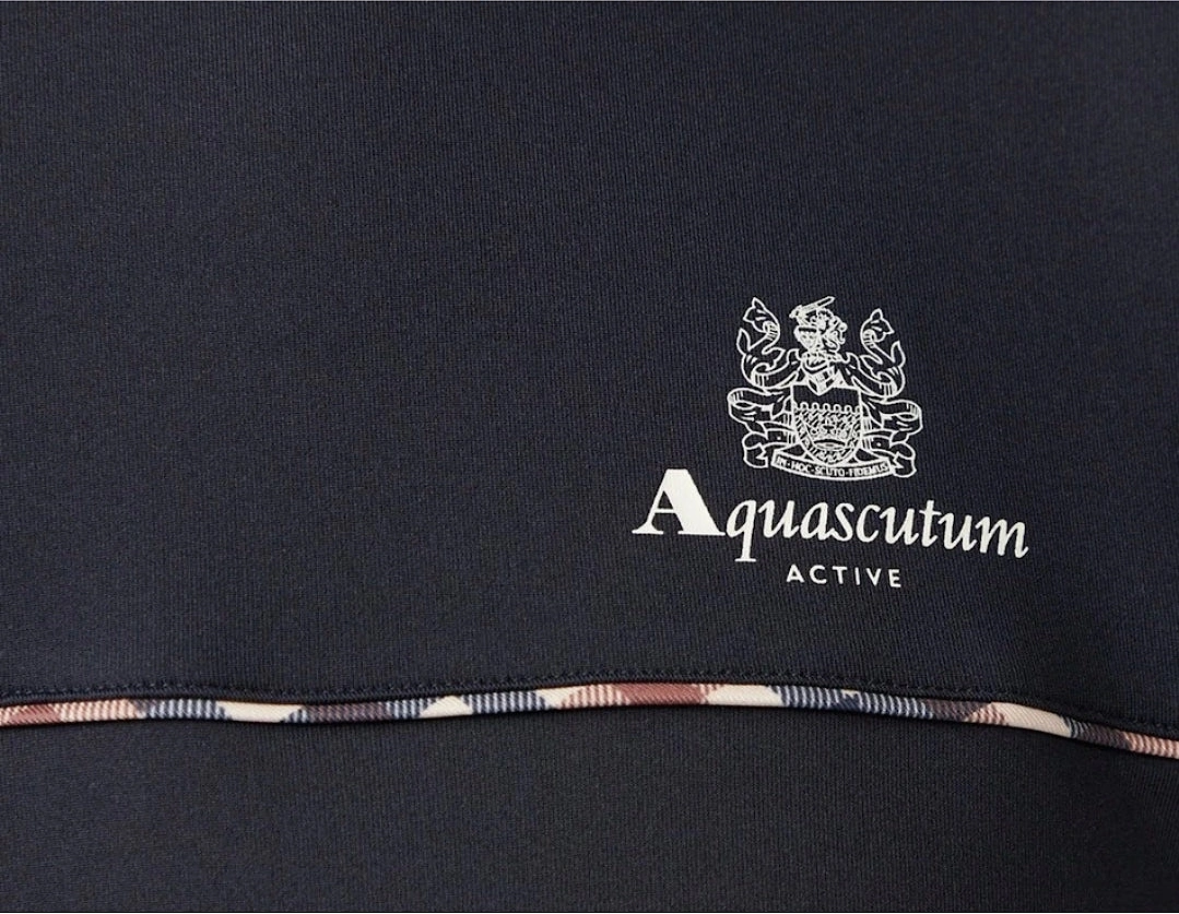 Active Stretch Piping Navy Blue T-Shirt