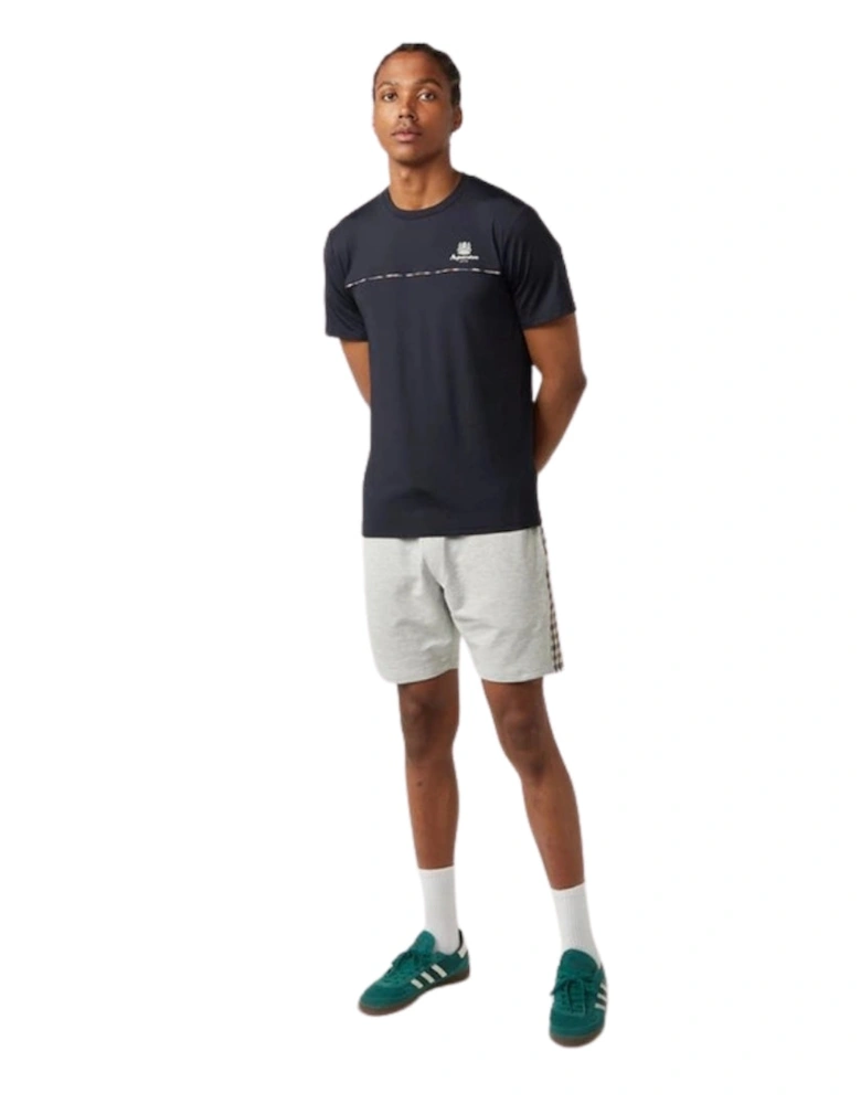 Active Stretch Piping Navy Blue T-Shirt