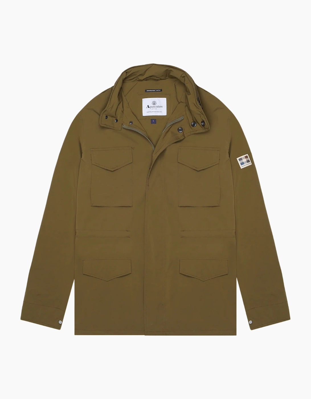 Aquascutum Men's Tan Active Stretch M-65 Army Green Jacket - Size: 38/Regular