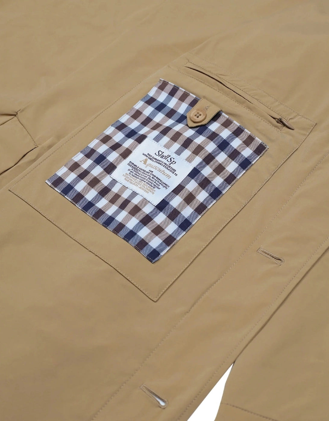 Active Stretch Caban Trench Coat Khaki Jacket