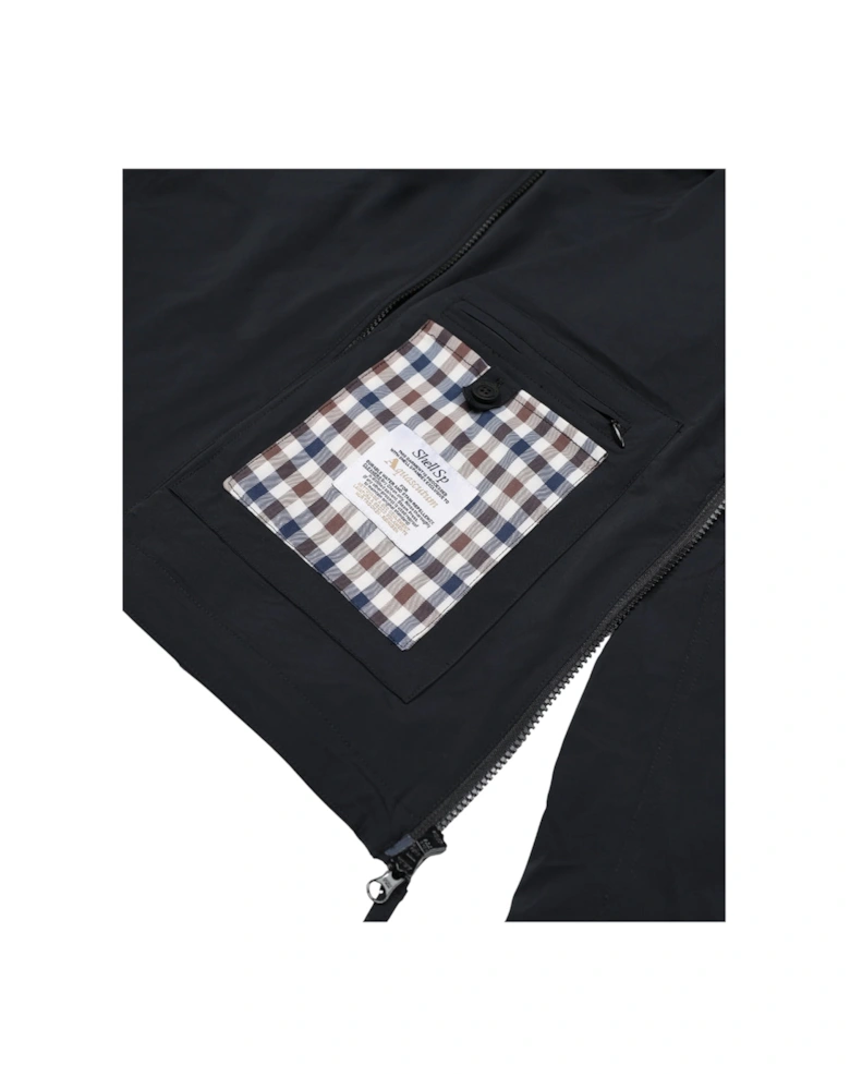 Active Hooded Stretch Windbreaker Navy Blue Jacket
